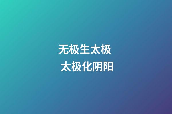 无极生太极  太极化阴阳